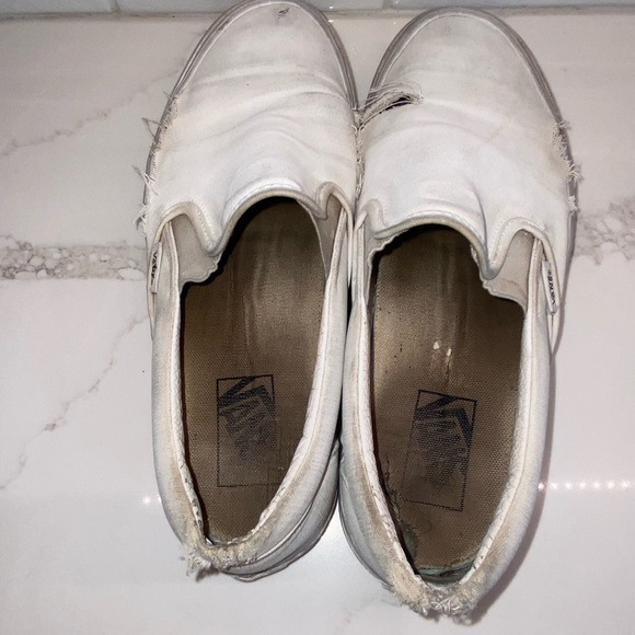 Womens pre-loved white Vans slip on US 9.5 - Picture 4 of 8